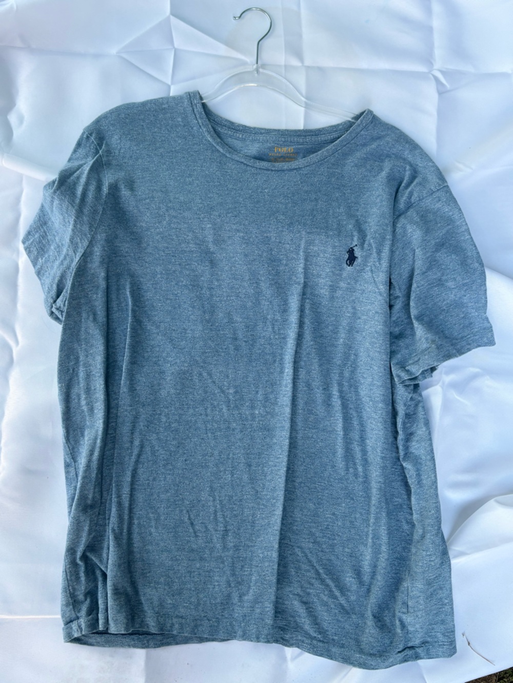 Polo by Ralph Lauren Heather Blue Crew Tee with Pony Logo